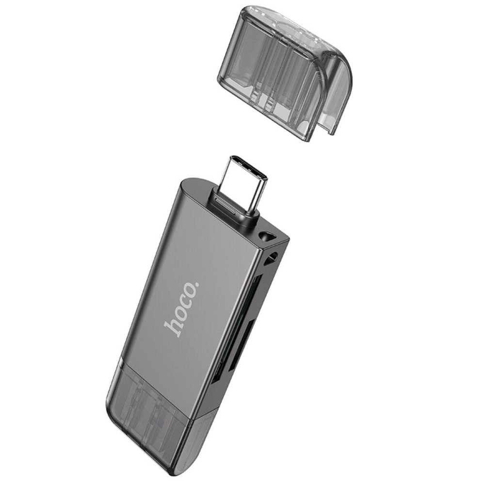 Хаб адаптер переходник HOCO HB39 USB/Type-C 3.0 high-speed card reader Metal Gray 6942007604819 Одесса - изображение 3