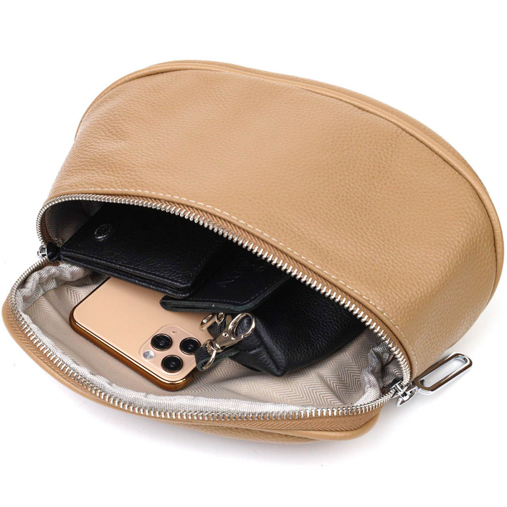 Женская сумка через плечо из натуральной кожи 22111 Vintage Бежевая Киев - изображение 7