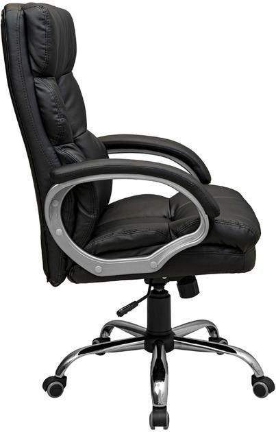 Офісне крісло керівника ManhattanDesign Хром AnyFix М-2 Натуральна шкіра Lux Італія Black (Прогумовані колеса) Днепр - изображение 3