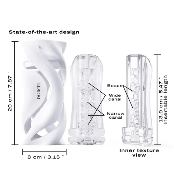 Мастурбатор Dorcel DEEP BLOW WHITE, подвійне використання Львів