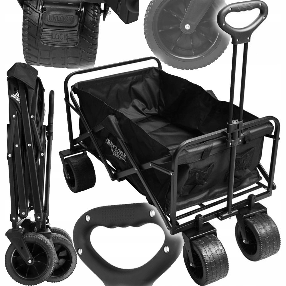 Транспортний візок складаний 160 літрів для вантажів Kraft&Dele (KD3089) Нововолинськ - фото 1