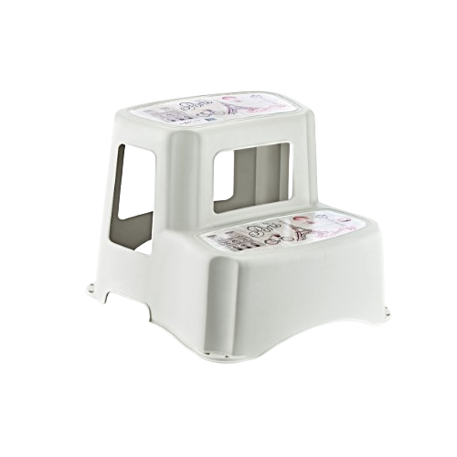 Підставка для ніг для ванної кімнати 2 сходинки молочний з малюнком Париж ELIF Житомир - фото 1