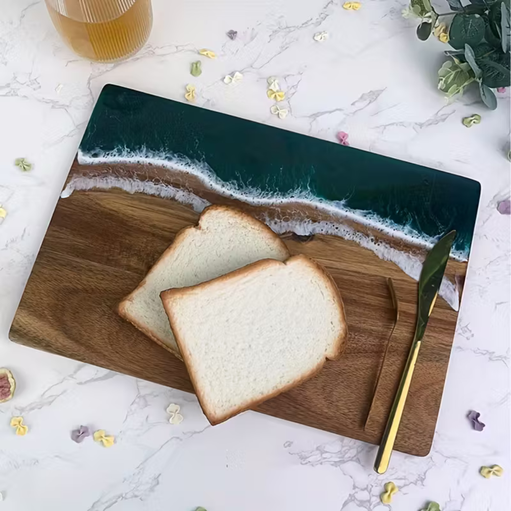 Разделочная доска для кухни бамбуковая,кухонная досточка для разделки из бамбука с узором морской волны 36 х 25 см Каменец-Подольский - изображение 5