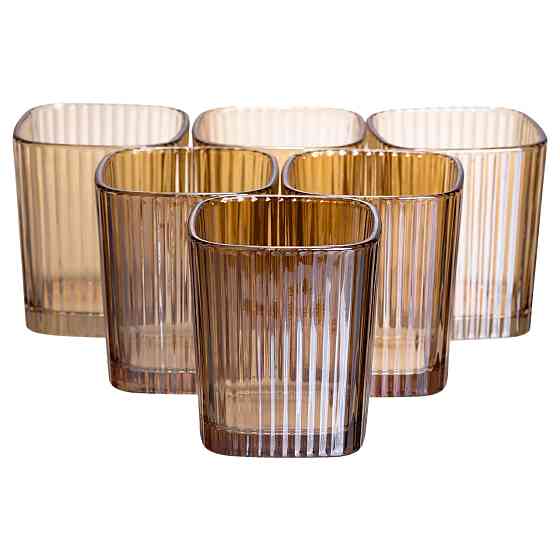 Набір склянок 6 (шт) 250 (мл) для лимонадів, соку, води, коктейлів Коричневий HP-19-AY-5 Коломия