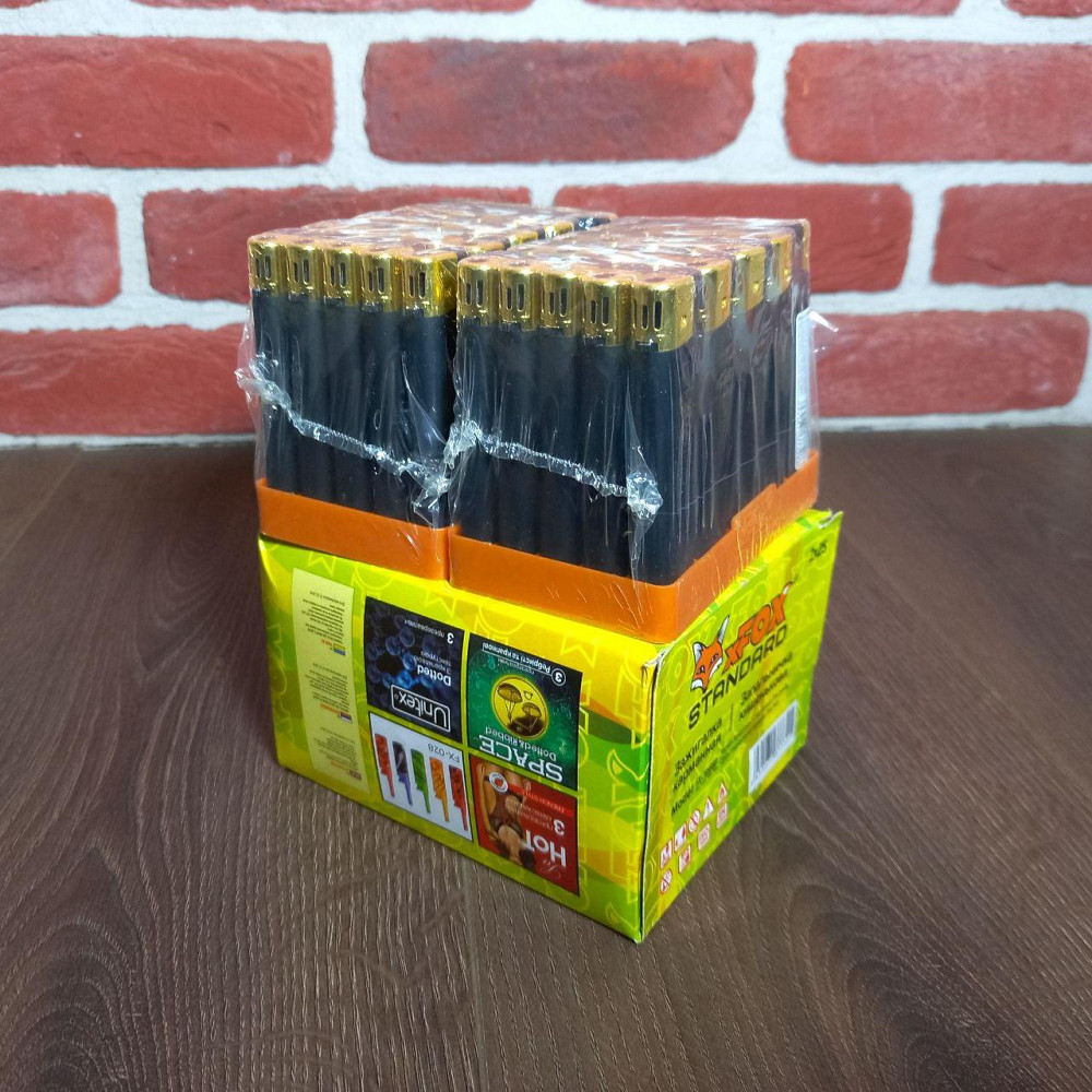 Зажигалка прорезиненная черная уп/50шт Фокс Харьков - изображение 9