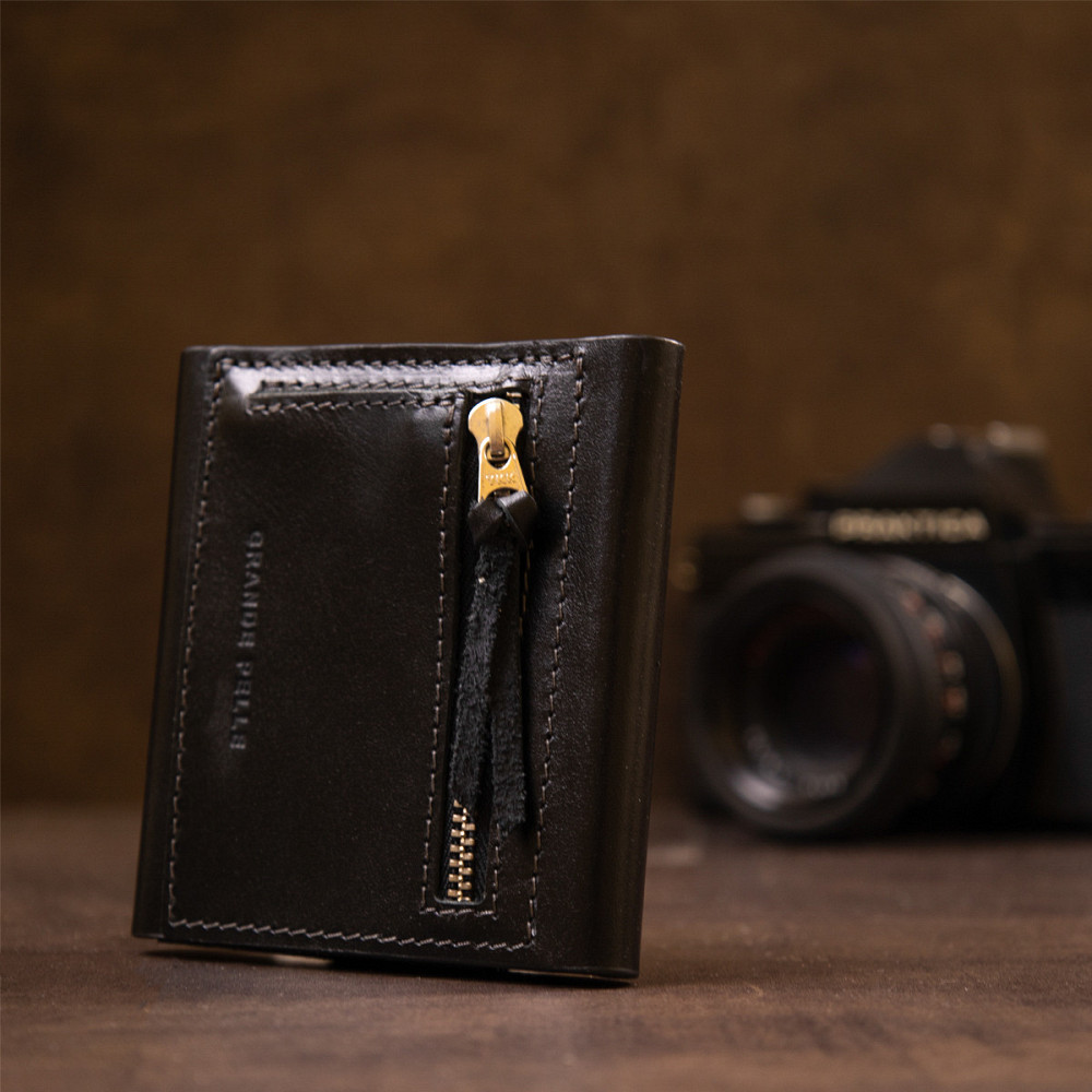 Портмоне карманное 11336 Grande Pelle Черное Киев - изображение 8