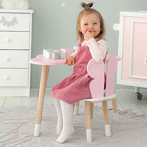 Дитячий столик і стілець "Хмаринка" рожевий з білим Київ