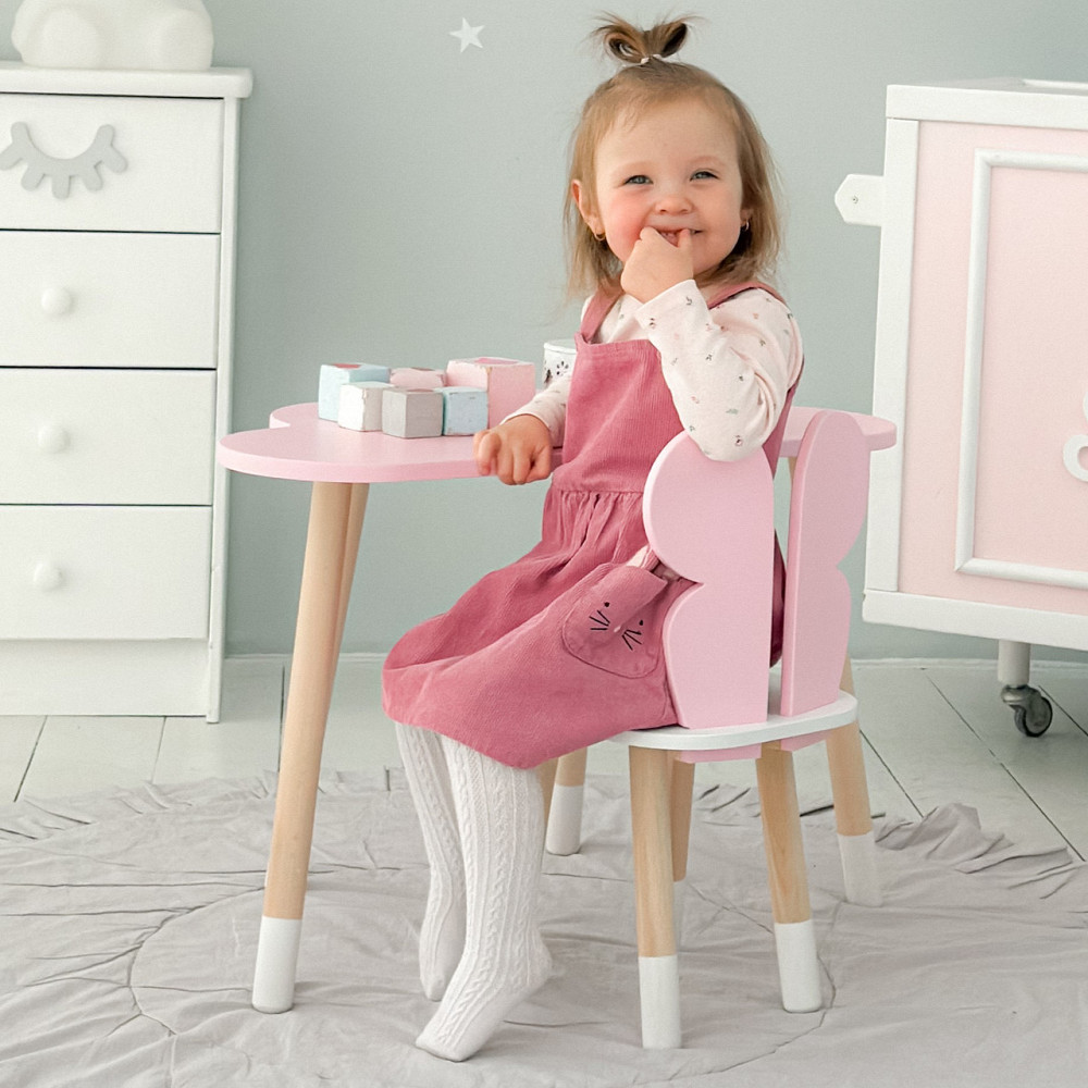 Дитячий столик і стілець "Хмаринка" рожевий з білим Київ - фото 6