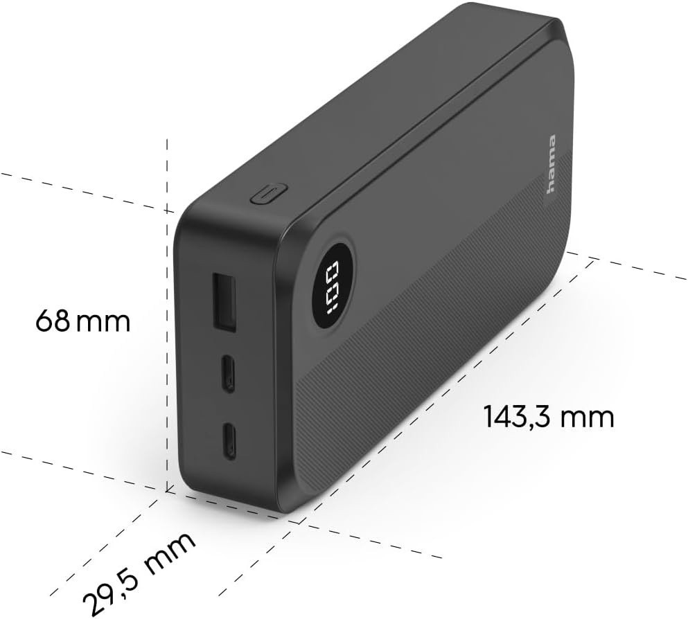 Універсальна мобільна батарея Hama 20000 mAh 15 W Black (00201755) ( 22963 ) Харків - фото 1