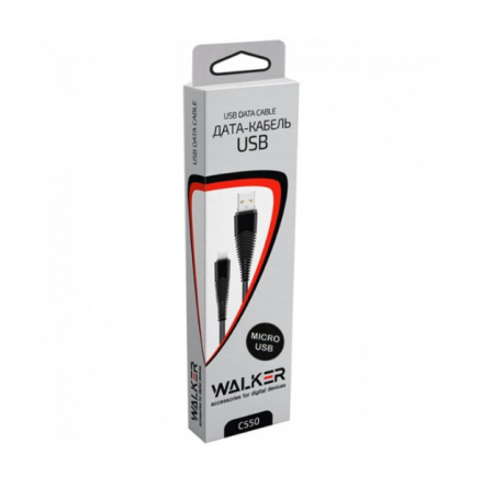 Кабель USB MicroUSB WALKER C550 2,4A 1м чорний Житомир