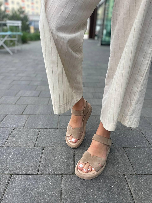 Соната Босоніжки жіночі пісочні Соната Люба літні, натуральна замша / Модні босоніжки літні р. Коломыя - изображение 10