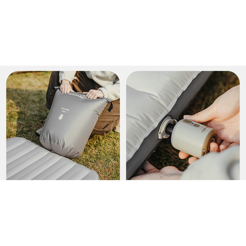 Матрас надувной одинарный Naturehike CNK2450WS034, 95 мм, с мешком для надувания, белый. Ровно - изображение 9
