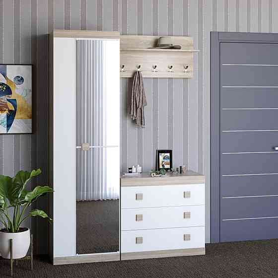 Прихожая Эверест Соната 4 (модульная - 4 элемента) дуб сонома + белый (DTM-2196) Львов