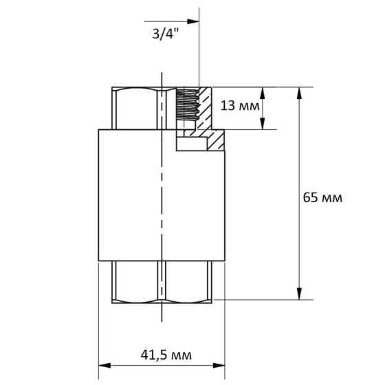 Клапан зворотній "MONDIAL", лат. шток Roho R300-075 - 3/4" ВВ (RO0244) Київ