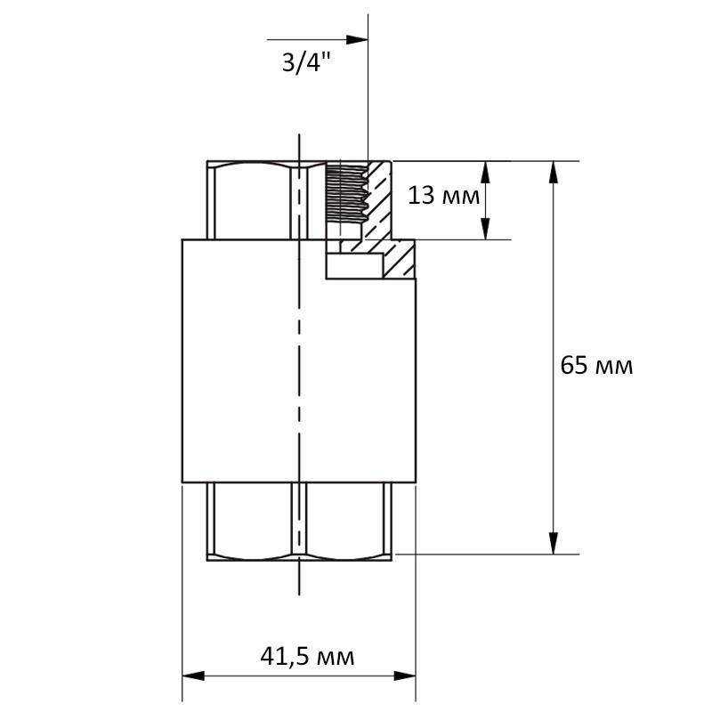 Клапан зворотній "MONDIAL", лат. шток Roho R300-075 - 3/4" ВВ (RO0244) Київ - фото 2