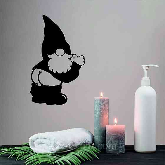 Декоративное настенное Панно «Гном», Декор на стену 70*42 см, Черный Киев