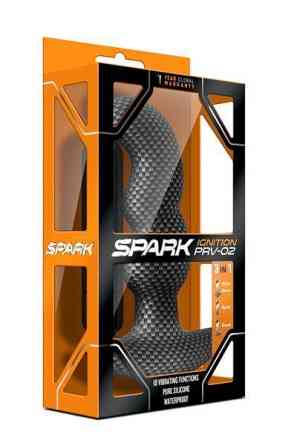 Анальная пробка с вибрацией 3-в-1 SPARK IGNITION PRV-02 CARBON FIBER Sex Aura Киев