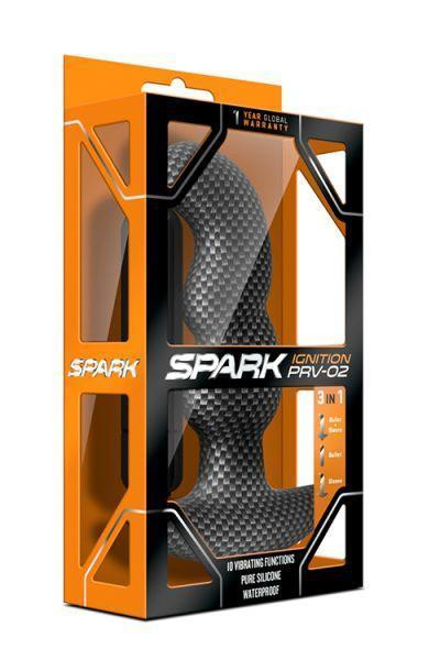 Анальная пробка с вибрацией 3-в-1 SPARK IGNITION PRV-02 CARBON FIBER Sex Aura Киев - изображение 2