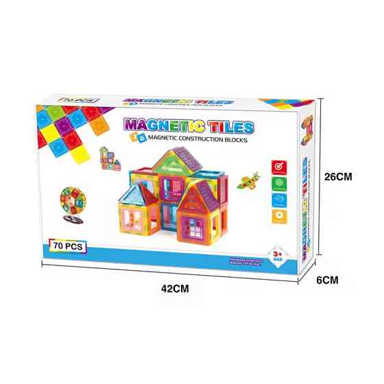 Конструктор магнитный разноцветный детский на 70 деталей Киев