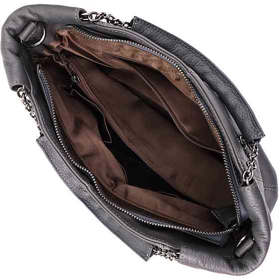 Повсякденна сумка для жінок з натуральної шкіри Vintage 22989 Сірий Київ