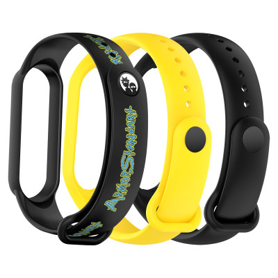 Ремінець до фітнес браслета Armorstandart комплект 3шт Xiaomi Mi Band 7/6/5 New Style Inscription (ARM87044) Вінниця - фото 1
