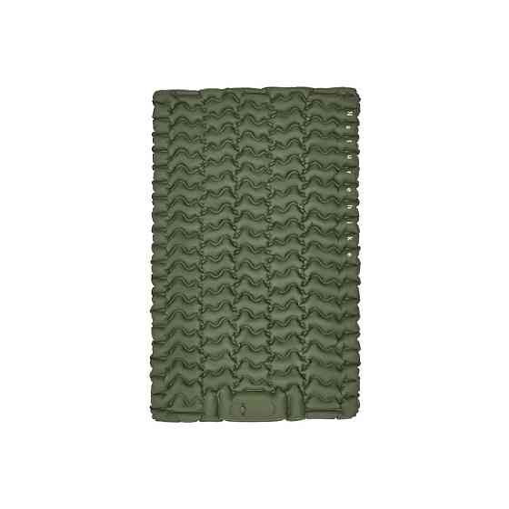 Матрац туристичний надувний двомісний Naturehike CNK2550WS019, 200х125х6.5 см, зелений із вбудованою помпою для надування Київ