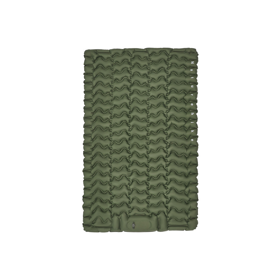 Матрац туристичний надувний двомісний Naturehike CNK2550WS019, 200х125х6.5 см, зелений із вбудованою помпою для надування Київ - фото 1