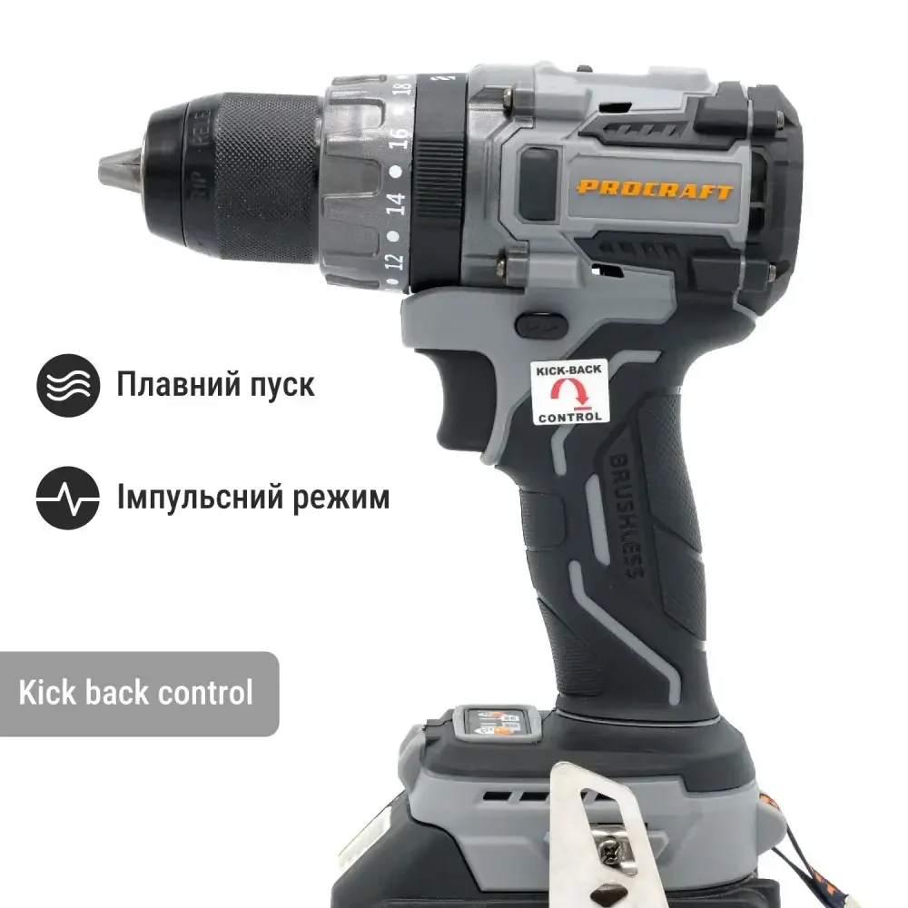 Шуруповерт акумуляторний Procraft industrial CD20A (з 1 акб та зп) Коломия - фото 2
