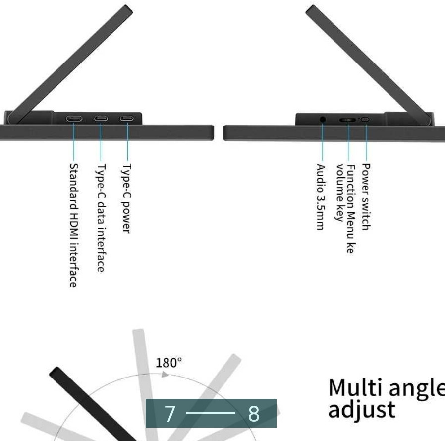 Монитор Портативный: 4K 3840*2160p UHD , ADS -IDS (100%DSI- P3) 14