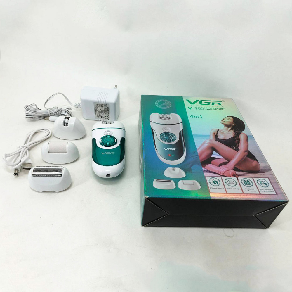 Домашній епілятор для зони бікіні VGR, Епілятор з насадками для чутливих зон Пемза шліфування п'ят PD-85 Львів - фото 7