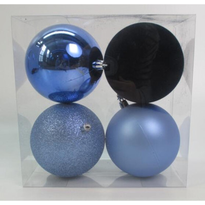 Ялинкова іграшка Novogod`ko 4 шт блакитний 10 cм (974423) Вінниця - фото 1