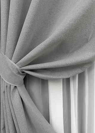 Комплект штор на люверсах VR-Textil Блэкаут двусторонний ASHEN NIGHT № 1845ш Серый 150х270 см 2 шт (37-0286) Киев