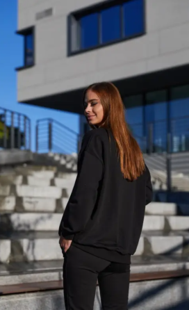 Світшот трикотажний для вагітних і мам-годувальниць oversize Liverpool розмір L-XL Lullababe Чорний Кривий Ріг