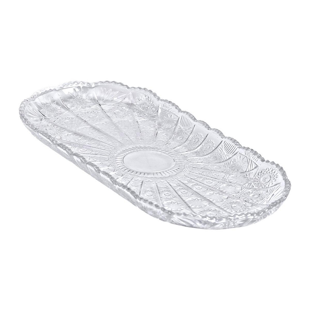 Сервировочное блюдо для подачи закусок 33.5х15х2 см стеклянное овальное HP-YH-25 Киев - изображение 1