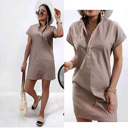 Женское льняное платье летнее Avrora 46-48, Капучино Киев