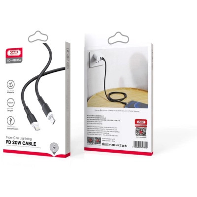 Дата кабель USB-C to Lightning 1.0m 20W liquid silicone NB208A black XO (6920680826810) Вінниця - фото 2
