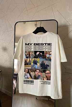 Футболка «My Bestie» з власним фотоколажем Персоналізована футболка для подруг S, Білий Чернівці