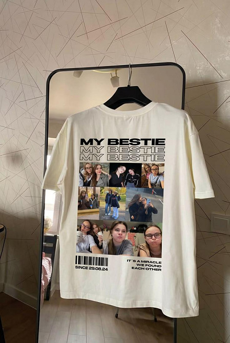 Футболка «My Bestie» з власним фотоколажем Персоналізована футболка для подруг S, Білий Чернівці - фото 1