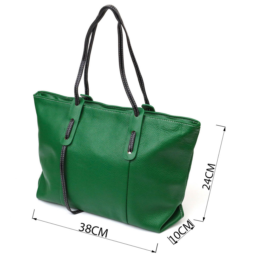 Сумка містка для жінок з натуральної шкіри 22119 Vintage Зелена Київ - фото 4