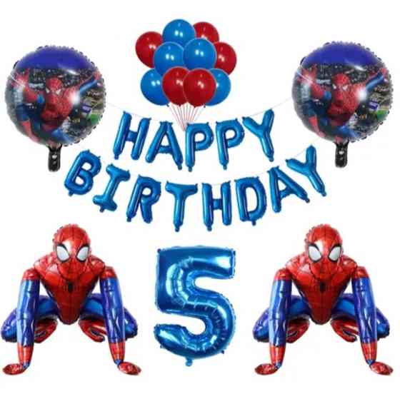 Шарики Спайдермен Happy birthday и шарик цифра 5 one size разноцветный Киев