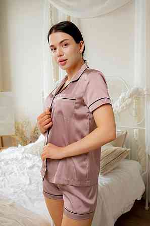 Піжама жіноча з шортами шовкова Мокко ч/к XL Харків