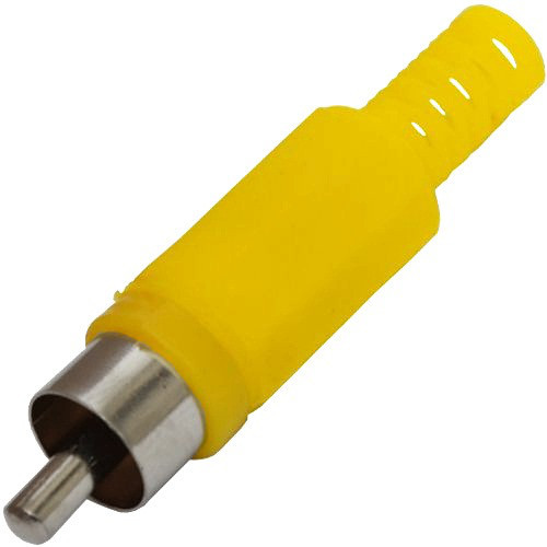 Штекер RCA под шнур, корпус пластик, жёлтый Полтава - изображение 1