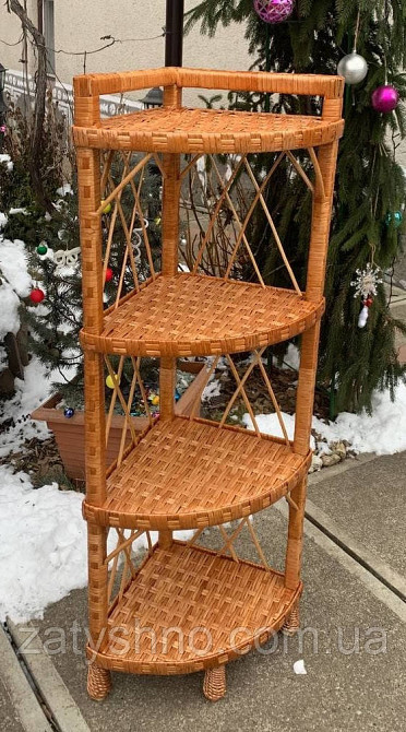 Плетена з лози кутова полиця Київ - фото 3