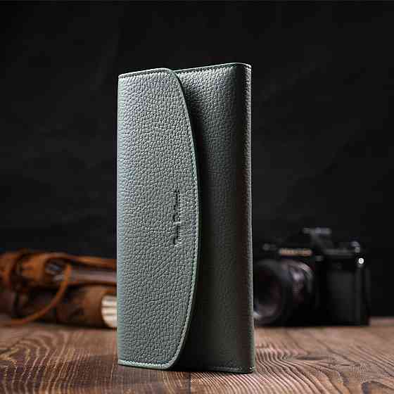 Превосходный женский кошелек с монетницей на молнии из натуральной кожи Tony Bellucci 21968 Серо-зеленый Киев