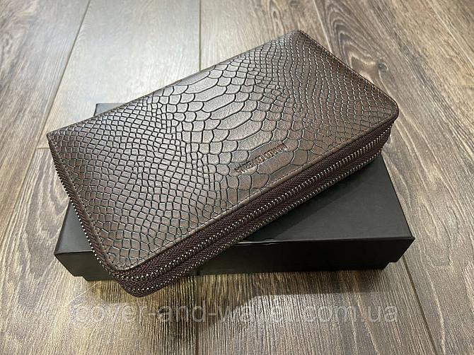 Чоловічий шкіряний клатч на дві блискавки Marco Coverna 5902C Brown Київ - фото 1