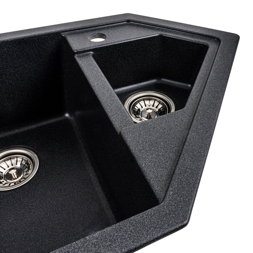 PLATINUM Гранітна мийка для кухні Platinum 9950 PANDORA матовий Карбон Київ - фото 3