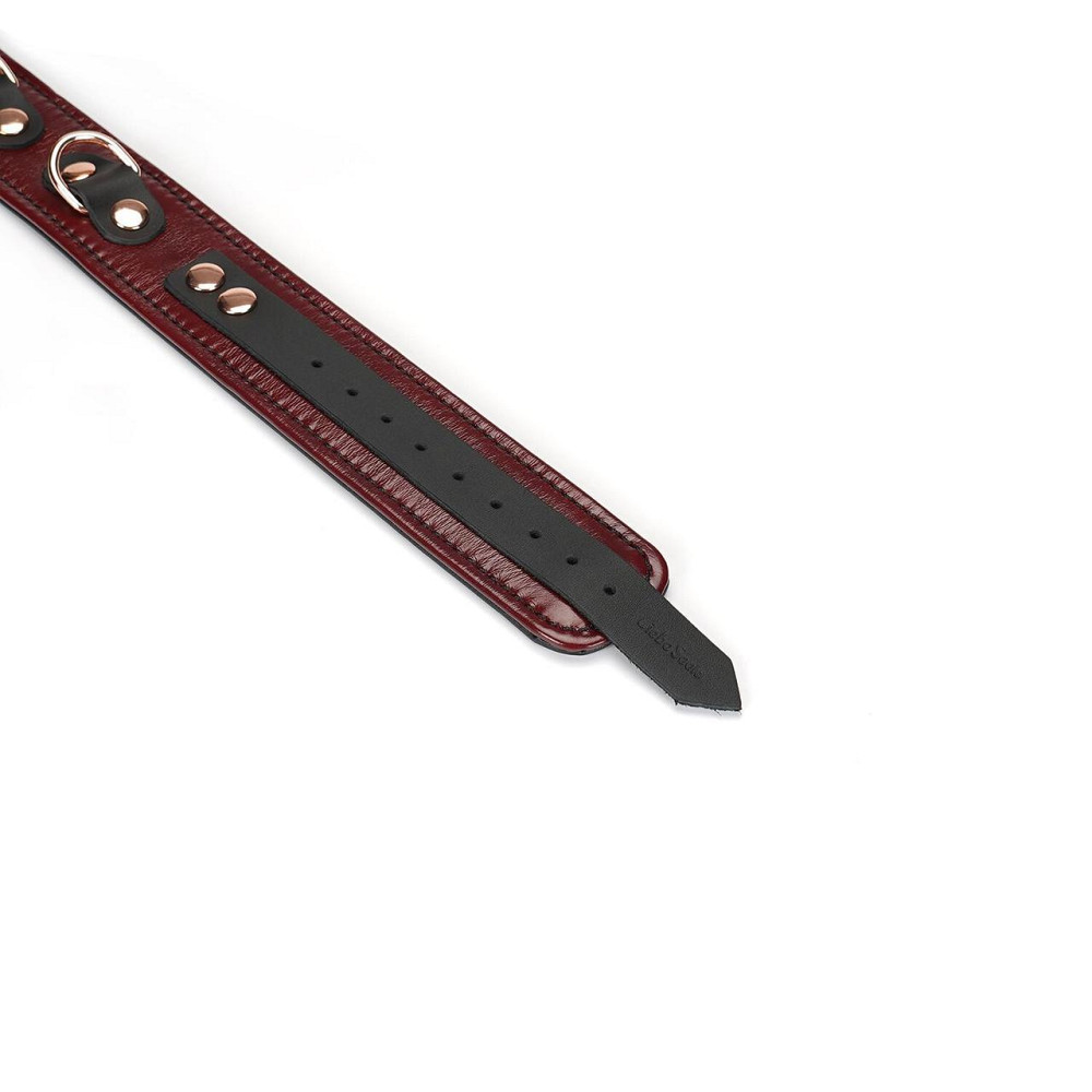 Шкіряний нашийник з повідцем Liebe Seele Wine Red Collar and Leash, 3 кільця для кріплення Sex Aura Київ - фото 6