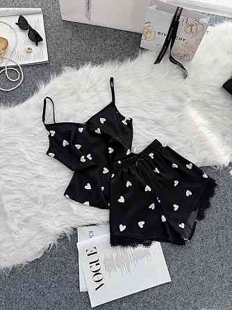 Женская базовая повседневная домашняя шелковая пижама с кружевом Одесса