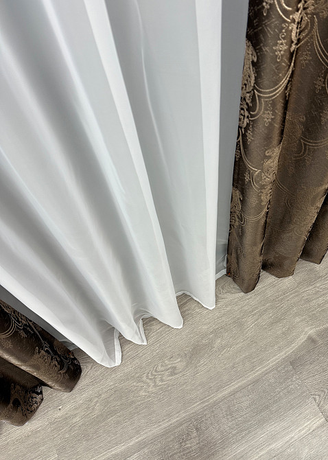 Шторная ткань парча цвет коричневый с карамельным 1772ш Киев - изображение 6