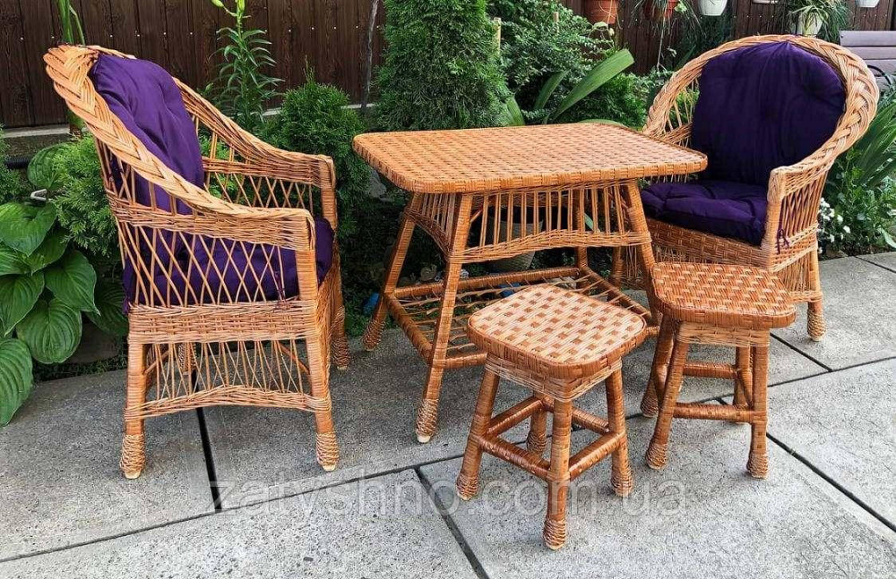 Мебель плетеная с подушками фиолетовыми Киев - изображение 2